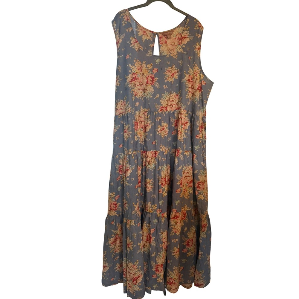 April Cornell Floral Midi Dress Cottagecore Garden Sundress Womens plus size 3X - Picture 4 of 12